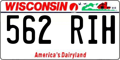 WI license plate 562RIH