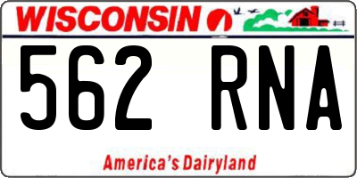 WI license plate 562RNA