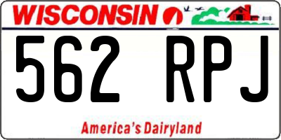 WI license plate 562RPJ