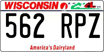 WI license plate 562RPZ