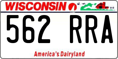 WI license plate 562RRA