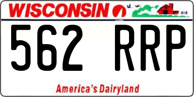 WI license plate 562RRP