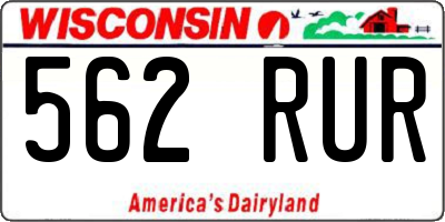 WI license plate 562RUR