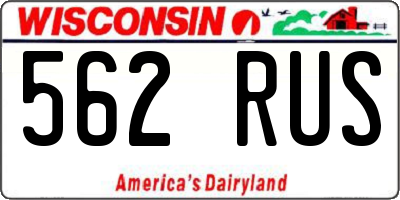 WI license plate 562RUS