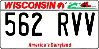 WI license plate 562RVV