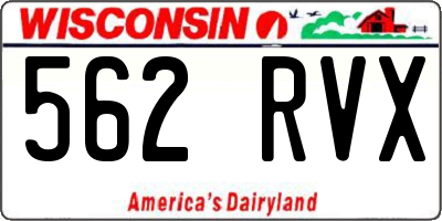WI license plate 562RVX