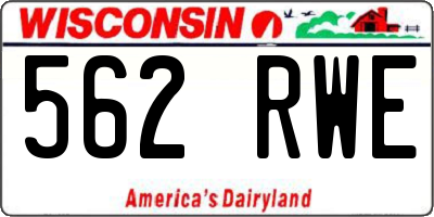 WI license plate 562RWE