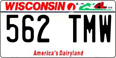WI license plate 562TMW