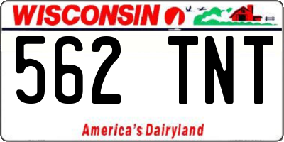 WI license plate 562TNT