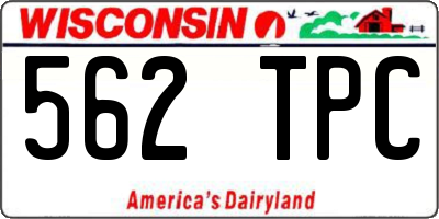 WI license plate 562TPC