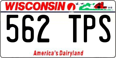 WI license plate 562TPS