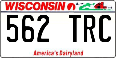 WI license plate 562TRC
