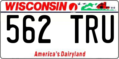 WI license plate 562TRU