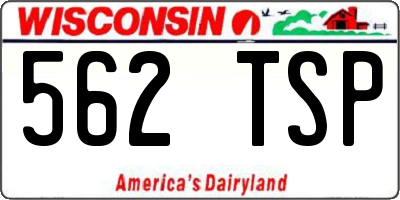 WI license plate 562TSP