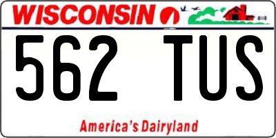 WI license plate 562TUS