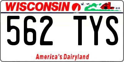 WI license plate 562TYS