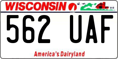 WI license plate 562UAF