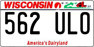 WI license plate 562ULO