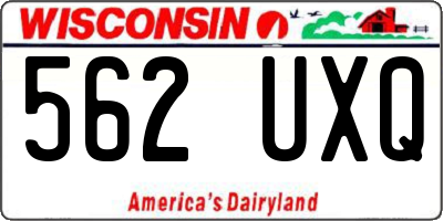 WI license plate 562UXQ