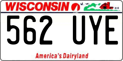 WI license plate 562UYE