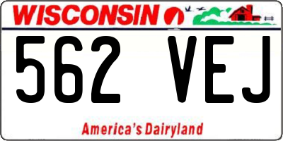 WI license plate 562VEJ