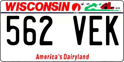 WI license plate 562VEK