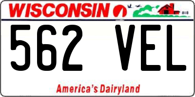 WI license plate 562VEL