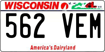 WI license plate 562VEM