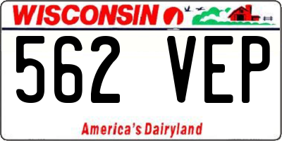 WI license plate 562VEP
