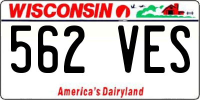 WI license plate 562VES