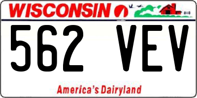 WI license plate 562VEV