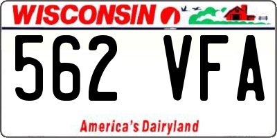 WI license plate 562VFA