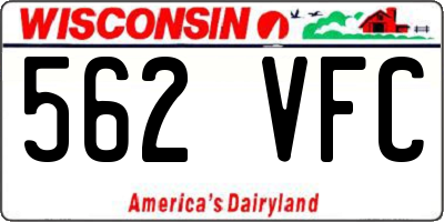 WI license plate 562VFC