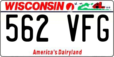 WI license plate 562VFG