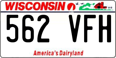 WI license plate 562VFH