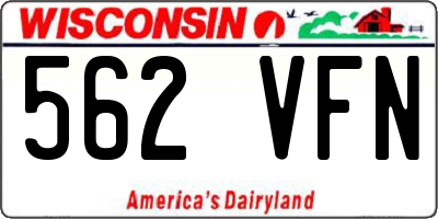 WI license plate 562VFN