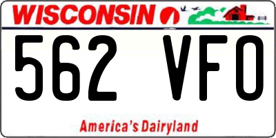 WI license plate 562VFO