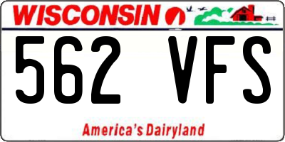 WI license plate 562VFS