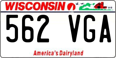 WI license plate 562VGA