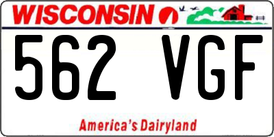 WI license plate 562VGF