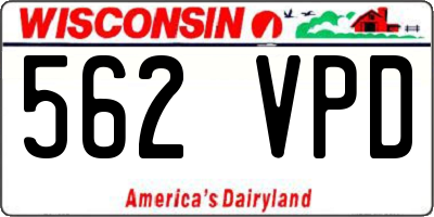 WI license plate 562VPD