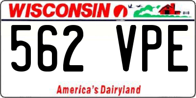WI license plate 562VPE