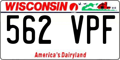WI license plate 562VPF