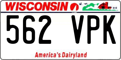 WI license plate 562VPK