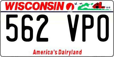 WI license plate 562VPO