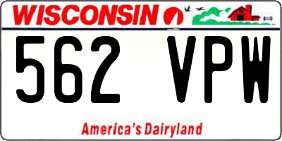 WI license plate 562VPW