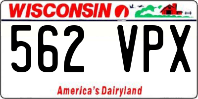 WI license plate 562VPX