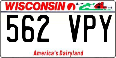 WI license plate 562VPY