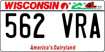 WI license plate 562VRA