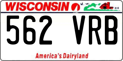 WI license plate 562VRB